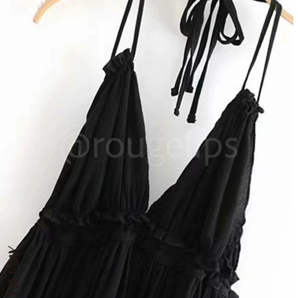 Backless Babydoll Short Dress in Black - Picture 3 of 12